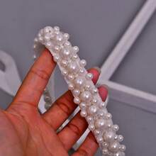1 Piece   Beach    Vintage    Pearl Wedding  Belt  Bead Bride Sash  Ivory - 米色 - 查看 11