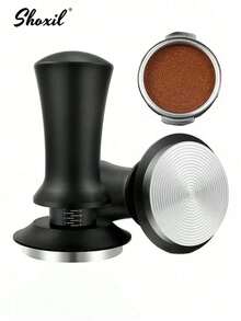 shoxil 51mm/53mm/58mm Coffee Tamper, Premium Barista Tamping Tool. With Calibrated Spring, Stainless Steel Design, Adjustable Depth Coffee Distribution, Self-Leveling Tamper Tool. 51mm/53mm/58mm 2-In-1 Tamper And Distributer Back To School