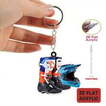 Breloc acrilic 2D pentru entuziaștii curselor de motociclete, decorațiune pentru rucsac și cheie de mașină, decorațiune pentru petrecerea de Crăciun, înapoi la școală pentru tineri