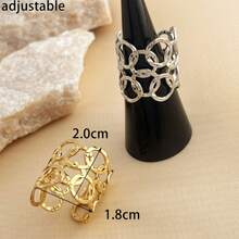New 18K Stainless Steel Fashion Ring, The Opening Design Can Be Adjusted In Size - 9-prata - View 4
