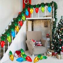 18pcs Christmas Themed Light Bulb Design Decorative Balloons, Perfect For Christmas Decoration - Mixed Colors - View 6