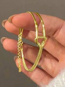 1pc 925 Line Twist Bracelet, Luxurious For Women's Daily Date Jewelry Accessory, Elegant & Versatile, Suitable For Valentine's Day, Birthday, Party & Everyday Wear - Line Twist Bracelet - View 3