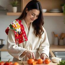 1 buc/2 buc/100 buc prosoape de bucătărie și lavete cu model imprimat cu tematică de Crăciun, potrivite pentru decorarea interioară în restaurante, bucătării, băi, decorarea petrecerilor, cadouri de sărbători și pot fi oferite cadou de Crăciun.