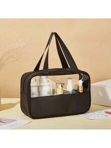 3-1件挂式盥洗包 透明PVC化妆包 化妆工具防水 便携式拉链化妆收纳包 简约女士浴室洗漱包 妈妈礼物 沙滩包 沙滩必需品 沙滩巾收纳包 沙滩配件 沙滩用品 度假包 夏季度假必备品