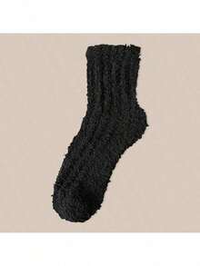 4paris 女士毛绒袜舒适蓬松冬季保暖拖鞋袜超细纤维柔软家居睡眠袜，新年礼物，情人节礼物，1 双男女朋友礼物 - 彩色 - 查看 10