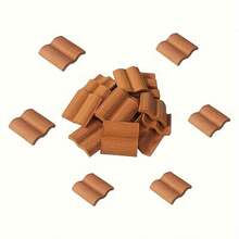 50/100 piezas Conjunto de modelo de tejas de techo rojas en miniatura, material de arcilla, accesorios de paisaje de estatuas de micro azulejos, decoración de jardín con modelo de azulejos falsos DIY - Más - Ver 4