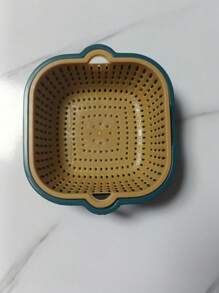 加厚双层沥水篮六件套洗菜盆厨房多功能客厅家用水果盆洗水果蔬菜篮微瑕 - 彩色 - 查看 13