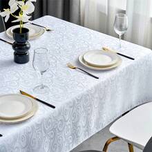 Table Cloth Rectangle Table 60x120,White Holiday Tablecloth,Tablecloths For 6 Foot Tectangle Tables,Polyester Fitted Tablecloth, Spill Proof & Wrinkle Resistant Table Cloth, Washable Table Cover For Party, Dining, Indoor, Outdoor