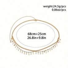 1 Exquisite Pentagram Sequin, Tassel Belt Chain Jewelry, Women's Beach Party Body Chain, Suitable For Beach Parties, Sexy Style, Shiny Style - 金色 - 查看 6
