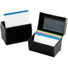 Caja de almacenamiento de tarjetas de índice Esselte Oxford 4 de plástico negro (01461) - Elegante - Ver 8