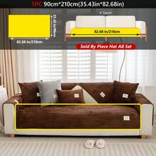 1PC Flannel Pinstripe Labeled Sofa Cushion - Non-Slip Pet-Friendly Seat Pad For 1/2/3/4-Seater Modular Sectionals, Minimalist Premium Cover With Multi-Size & Color Options