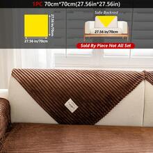 1PC Flannel Pinstripe Labeled Sofa Cushion - Non-Slip Pet-Friendly Seat Pad For 1/2/3/4-Seater Modular Sectionals, Minimalist Premium Cover With Multi-Size & Color Options