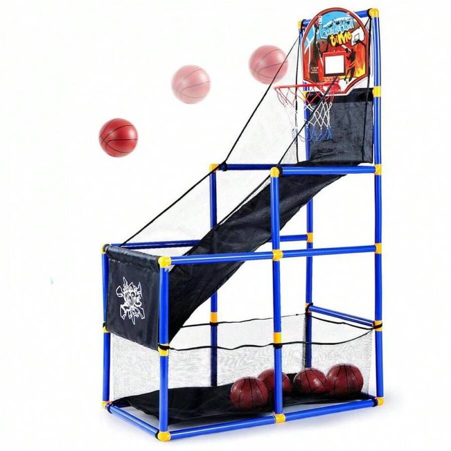 Juego de baloncesto de 1 pieza, con 2 pelotas y aro, ideal para interiores y exteriores, ideal para cumpleaños, juegos y pasatiempos, deportes y juegos al aire libre, juguetes deportivos.