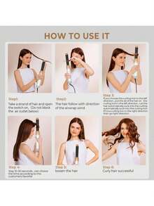 JMMO 5-In-1 Hot Air Brush, Straightening, Curling, Smoothing, Blow Drying, Versatile Styling Tool, Ideal For Travel And Holiday Gifts