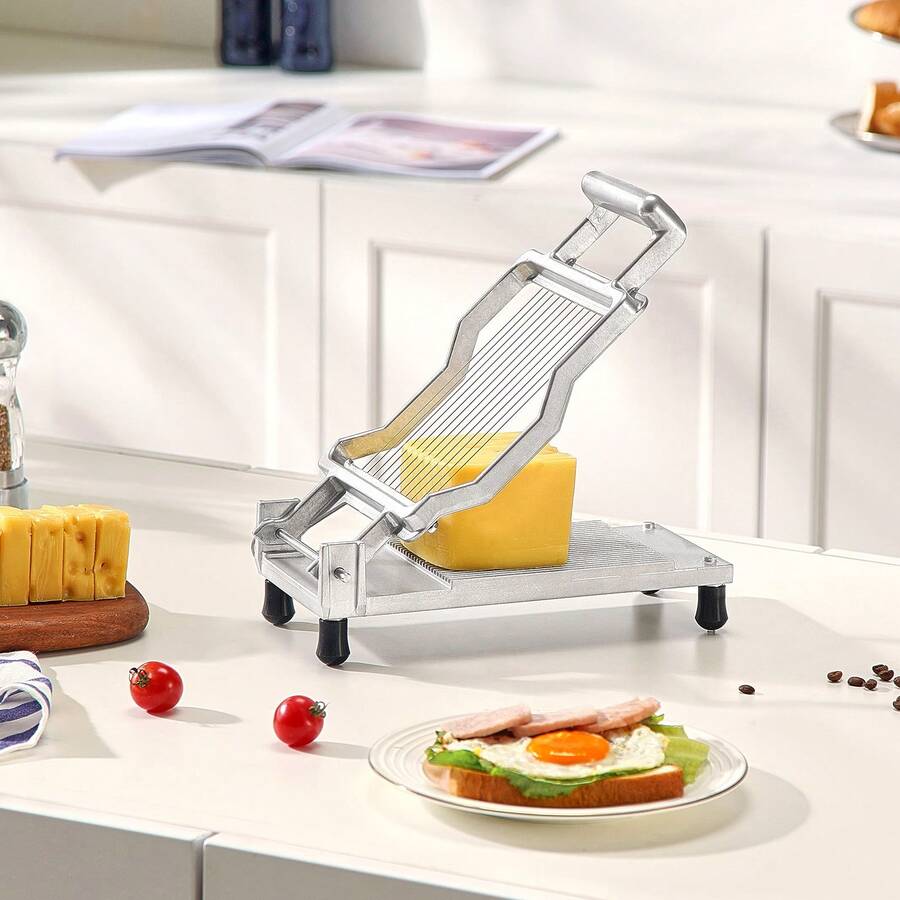 Cheese Slicer With Wire Cheese Cutter 0.39" And 0.78" Butter Cutter Cheese Slicer - Silver - View 1