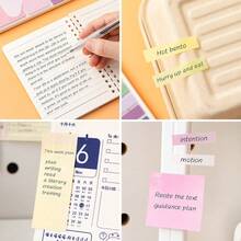 Multi-Functional Notebook Combination Set, Four-In-One Notebook With Sticky Notes, Index Stickers And Horizontal Lines, Loose-Leaf Book Waterproof Cover, Back To School And Office - Màu xanh lam - Xem 10