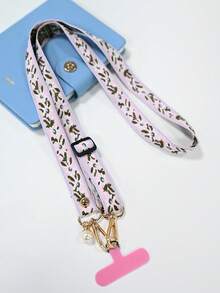 （2 个可调节紧固件随机）可调节绿叶手机挂绳，配有仿珍珠吊坠，适合工作 ID 或休闲使用，可作为送给母亲、家人、朋友、生日、节日的礼物，手机挂饰，手机链 - 彩色 - 查看 21