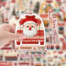 50 件圣诞毛衣贴纸美观贴纸高品质贴纸贴花剪贴簿、日记本、笔记本电脑、保险杠、滑板、水瓶、电脑、手机贴纸可以为您的生活带来很多乐趣，是送给成人的完美礼物 - 彩色 - 查看 2