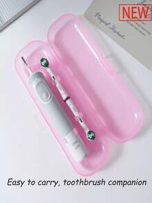 5pcs Pink Travel Electric Toothbrush Storage Box ,Portable Travel Container Simple Toothpaste Storage Box, Portable Toothpaste Container Case Safely Store Toothbrush Heads Suitable ,For Daily And Travel Camping Home Business Back To School