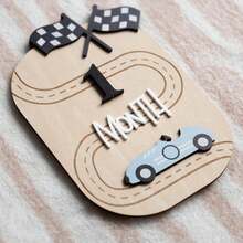 新生儿里程碑道具、婴儿成长摄影道具、新生儿礼物、性别揭晓派对、婴儿用品 - 汽車款 - 查看 5