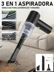Mini Aspiradora de Mano Inalámbrica Portátil para Carro o Hogar húmedo y Seco Portátil Super Succión,Aspiradora Portatil , Funcionamiento Silencioso, Articulo Basico Para La Limpeza Del Hogar - Negro - Ver 2