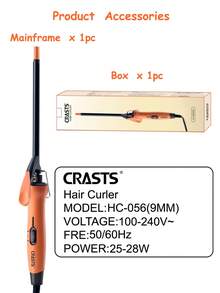 CRASTS 9mm Wool Curling Iron, Big Wave Curler, French Curl, Damage-Free Long-Lasting Styling, Straight & Curly Dual-Use Hair Curler