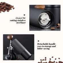 SOKANY High-Grade Stainless Steel Manual Coffee Grinder With Textured Grid Pattern Handle-Ergonomic Design Suitable For Home And Office Use, No Electricity Required, Durable And Easy To Clean, Coffee Bar Accessories