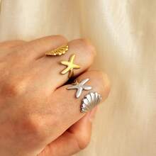 New 18K Stainless Steel Fashion Ring, The Opening Design Can Be Adjusted In Size - 13-prata - View 5