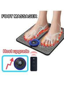 1 件遥控足部按摩器，EMS 足部按摩垫，自动足部经络按摩器，带脉冲功能