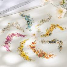 10张/包 水彩花卉主题贴纸，创意美学贴纸，DIY装饰剪贴簿工艺材料，节日礼物，个性化剪贴簿学习用品 剪贴簿用品 文具 - 彩色 - 查看 9