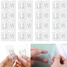 3/5/8/10pairs Multipurpose Wall-Mounted Power Strip Holders - Utility Hooks With Transparent Interlocking Buckles, Strong Adhesive Fasteners, And Reusable Plastic Sticky Pads For Easy Bathroom And Door Organization - No-Drill Installation And Space-Saving Design