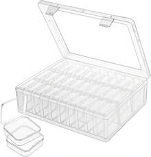 Bead Organizers With 30 Pcs Small Plastic Storage Cases Mini Clear Bead Storage Containers Transparent Boxes With Hinged Lid And Rectangle Clear Craft Supply Case - 1 - 查看 8
