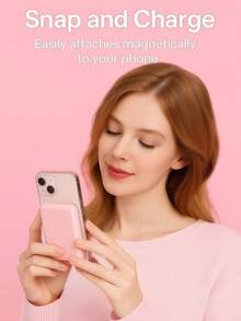 适用于 Magsafe 电池组，5000mAh 磁性移动电源，配备 Type-C 线缆，快速充电照明输入，无线便携式充电器，适用于 16/15/14/13/12/ 所有系列，适合夏季假期户外旅行/露营和免提应急备用移动电源，适合送给家人、朋友、生日的礼物，磁性无线 Nan - 粉色 - 查看 5