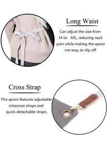Customized Canvas Apron With Pockets, Personalized Text And Photo Apron, Unisex Work Apron, Suitable For Hair Salon, Nail Artist, Barista, Baker, Gardener, Makeup Artist, Adjustable Pink Apron, Unisex Customized Cooking Apron - Multicolor - View 10