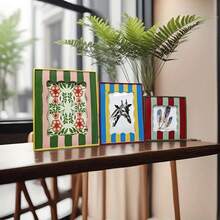 1 Peça Porta-Retrato Moderno de Resina com Design Geométrico 3D - Borda Pintada à Mão em Bloco de Cor para Decoração de Quarto, Escrivaninha, Sala de Estar e Entrada (Acento Minimalista para Casa, Exibição de Mesa, Arte de Parede Digna de Presente) (Cor Aleatória das Fotos)