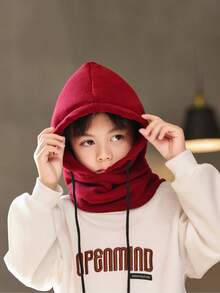 Children's Fleece Warm Hat Autumn And Winter Students Cycling Windproof Hat Scarf Boy And Girl Cold-Proof Thickened Head Cover CS Mask - Multicolor - View 7