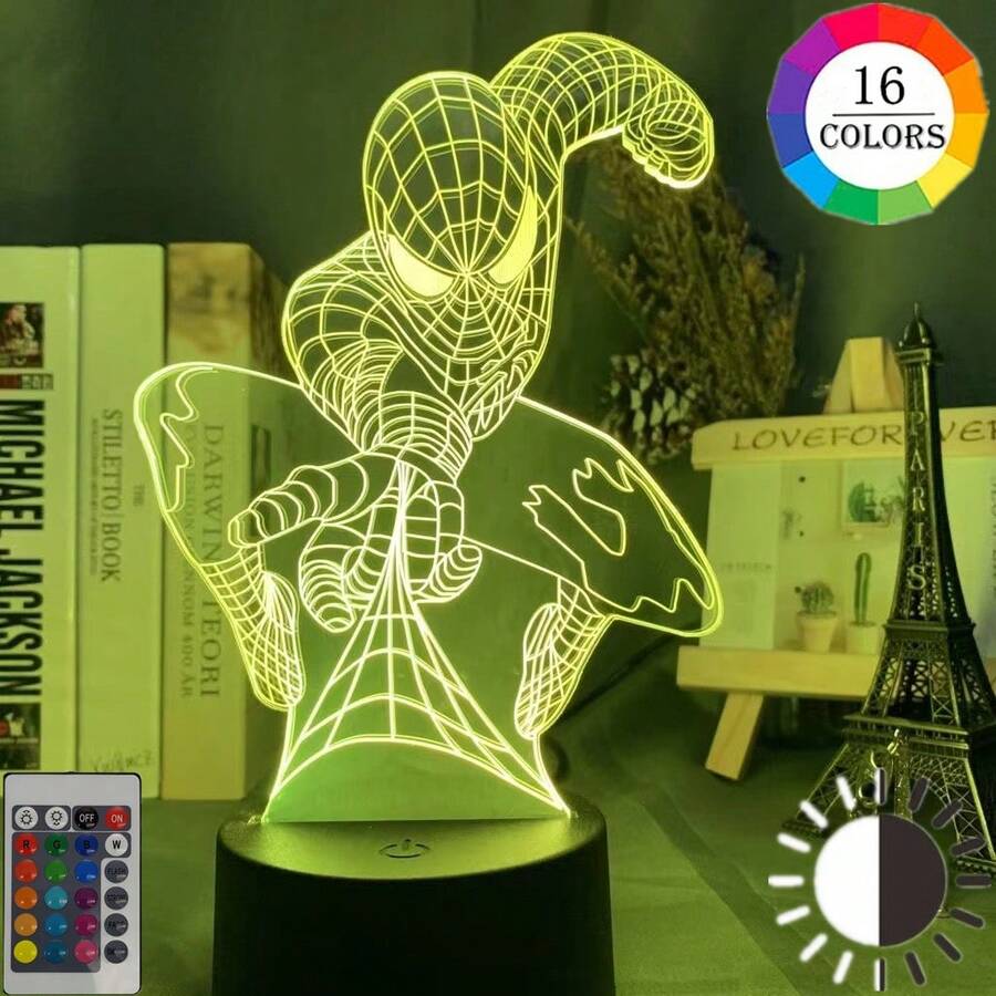 Disney Marvel Hero Spider Man 3D Night Light 3D Illusion Table Lamp Kids Bedroom Decorations Funny Anime Movie Stuff Creative Gift For Boys And Girls Spider Man Fans Birthday Christmas Gift For Son Grandson Anime Stuff Anime Goods Merch Table Lamp Night Lamp