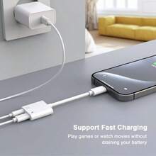 2-In-1 USB-C To Type-C + 3.5mm/Type-C Wired Adapter, Type-C Audio Cable Adapter Charging Adapter, Compatible With IPhone 17 16 15 Pro Max Plus, S25/S24/S23, - White - View 3