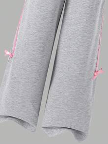 Tween Girl Heart Print Hooded Long Sleeve Top & Camisole With Long Pants Set - Grey - View 7