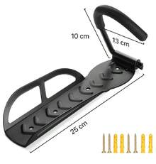 HappyWare 2 Bike Wall Hooks | Heavy Duty Foldable Metal Bike Rack, 2-Piece, Includes Mounting Screws - 黑色 - 查看 2