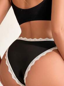 4PCS, Lace Underwear, Heart-Shaped Bow Triangle Underwear, Sexy, Soft And Breathable, Women's Full Coverage Underwear, Women's Lingerie&Underwear - Nhiều màu - Xem 3