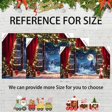 1pc Christmas Backdrop Banner, 82.7*59.1/59.1*39.4/39.4*29.5 Inch Santa Sleigh Scene Decoration Backdrop For Christmas Party Decoration, Photography Studio Props, Indoor Outdoor Decoration,Christmas - Multicolor - View 6