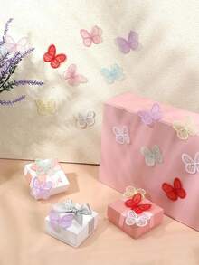 10/20pcs Double Layers Embroidery Sticker Mesh Sewing Butterfly Patch Repair Craft Wedding Decor Clothes Sewing Handmade DIY Accessories - Multicolor - View 2