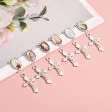 20 Stücke klassische gemischte 3-Loch Portrait Anhänger + 10 Stücke Kreuz Anhänger mit Strass, geeignet für DIY Halsketten, Armbänder usw.