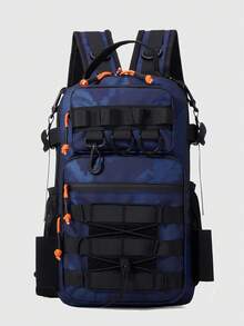 迷彩图案多功能钓鱼背包，适合钓鱼活动 - 彩色 - 查看 10