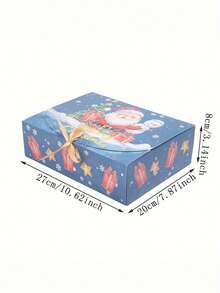 6pcs Festive Christmas Gift Boxes With Ribbon – Santa, Snowman, And Holiday Designs For Cookies, Candies, And Party Favors – Kraft Paper For Xmas Decor And Treat Packaging, Christmas Accessories