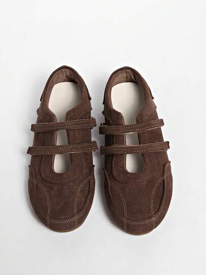 Fall/Winter 2025 New Summer Women's Red Hook And Loop Trainers, Leather Breathable Soft Sole Shoes [Run Small, Please Refer To Size Chart],Flats,Ballet