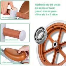 TUCORRESI Bicicleta de Equilibrio para bebé para niños de 1 año y niñas de 12 a 24 Meses, Bicicleta de Equilibrio para niños de 4 Ruedas, Regalos para el Primer cumpleaños-para Niños y Niñas - 1 - Ver 6