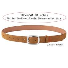 1 pieza Cinturón de mujer vintage de terciopelo sintético y PU, con hebilla de pasador, para decoración de pantalones y ropa, adecuado para Halloween y uso diario