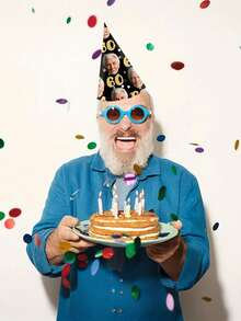 Custom Party Hats - Personalized Age & Photo Design, Celebratory Paper Headwear For 21st, 30th, 40th, 50th, 60th, 70th, 80th, 90th Sports Day,Anniversaries & Retirement, Party Accessories | Celebratory Headwear | Durable Party Hat